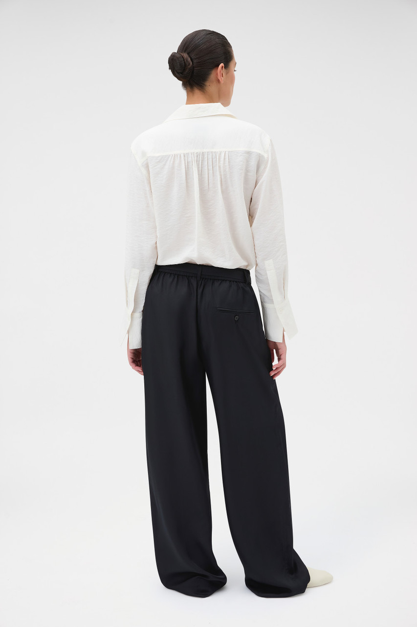 Silk Belt Detail Pant - Black | Oroton