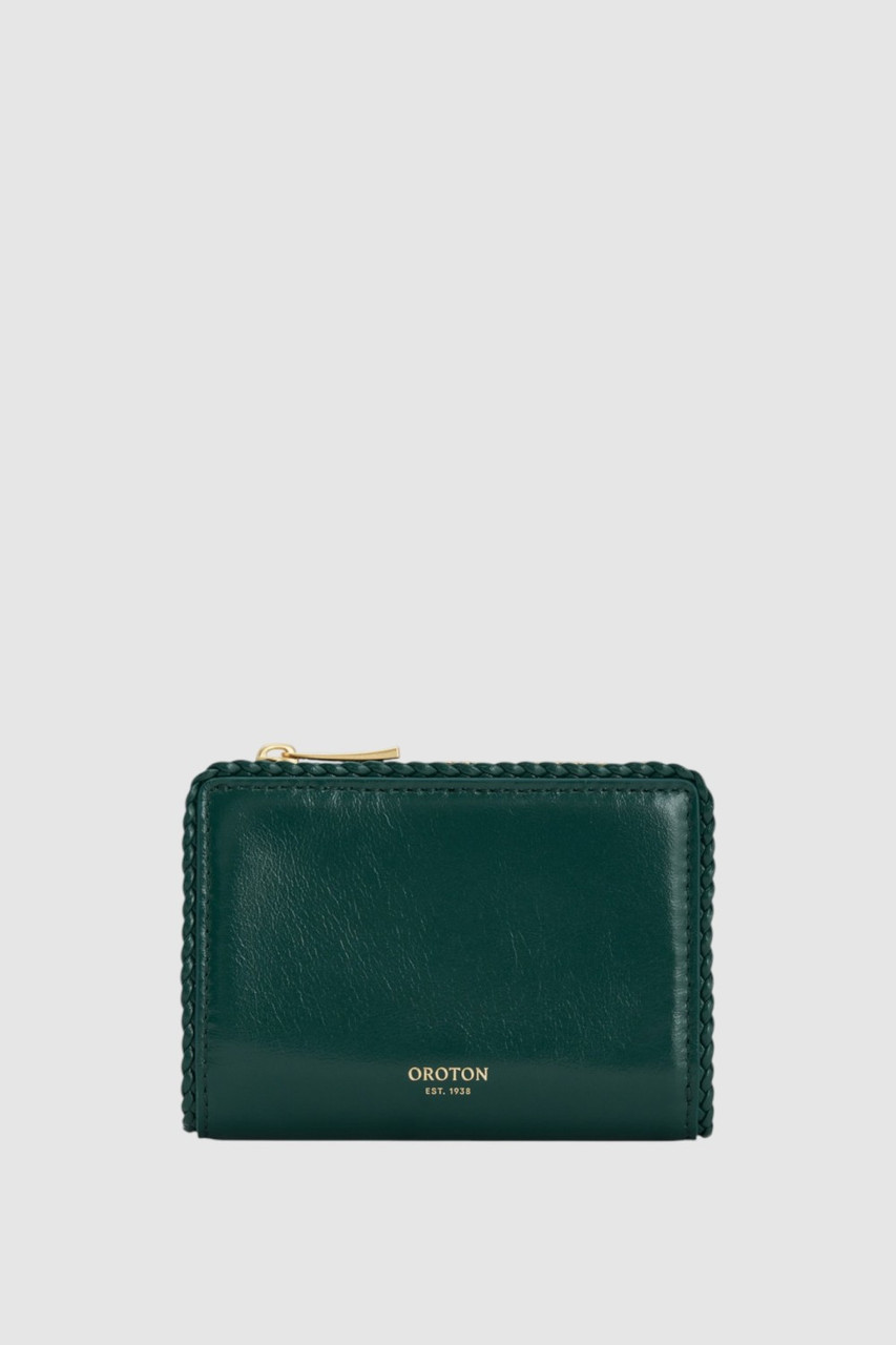 Marella Crackle Mini 10 Credit Card Zip Wallet - Emerald | Oroton