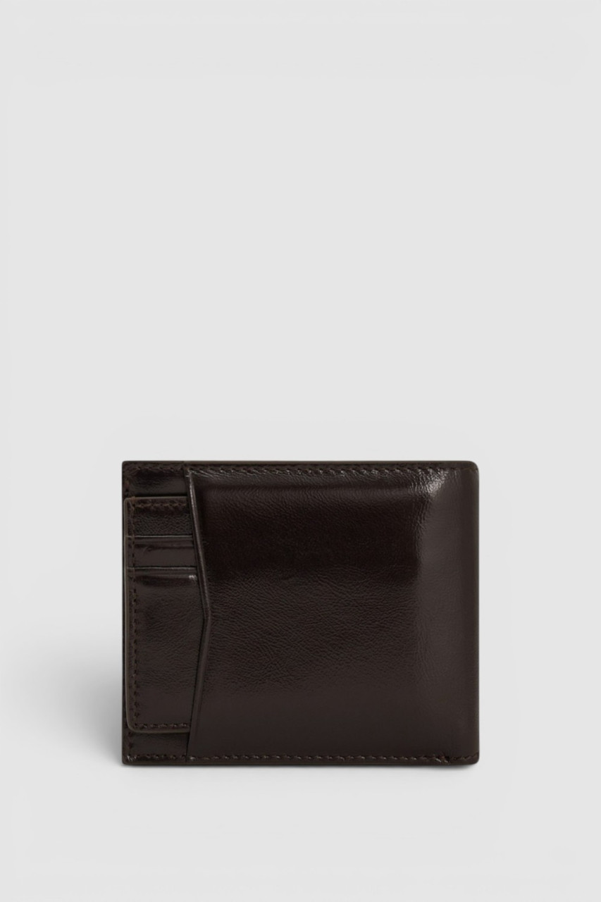 Jordan Crackle Bifold Wallet Coin Pouch - Dark Chocolate | Oroton
