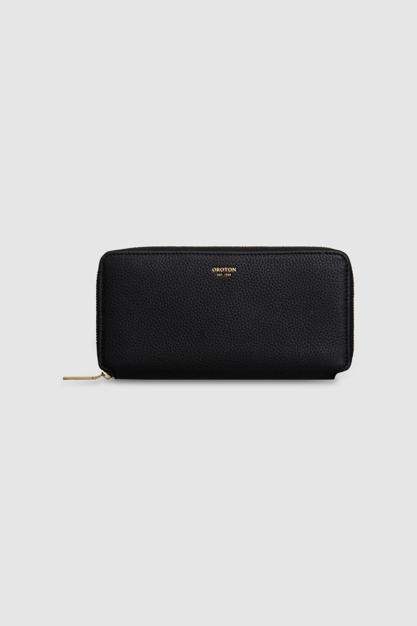 【OROTON】Margot Medium Zip Around Wallet/ジップウォレット Margot Medium Zip Around Wallet - Black | Oroton