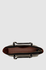 Internal product shot of the Oroton Anika 15" Tote & Cover in Black and Premium pebble leather for Women .