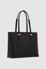 Back product shot of the Oroton Anika 15" Tote & Cover in Black and Premium pebble leather for Women .