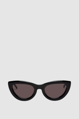 Front product shot of the Oroton Lennox Sunglasses in Black and Acetate for Women .