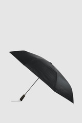 Front product shot of the Oroton Logo Small Umbrella in Black/Black and 100% polyester fabric for Women .