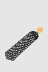 Front product shot of the Oroton Bamboo Small Umbrella in Black/Cream and Water-resistant pongee fabric for Women .