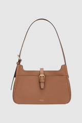 Front product shot of the Oroton Dylan Baguette in Tan and Pebble Leather for Women .