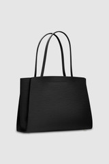 Back product shot of the Oroton Audrey Large Tote in Black and Premium saffiano and smooth Leather for Women .