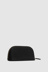 Back product shot of the Oroton Eve Small Beauty Case in Black and Pebble Leather for Women .