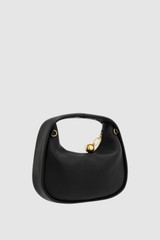 Back product shot of the Oroton Clara Mini Bag in Black and Pebble leather for Women .