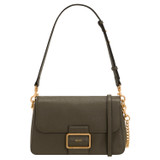 Front product shot of the Oroton Astrid Shoulder Bag in Olive and Pebble Leather for Women
