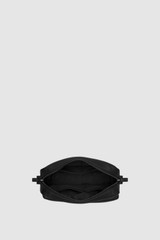 Internal product shot of the Oroton Ethan Pebble A5 Zip Crossbody in Black and Premium pebble leather for Men .