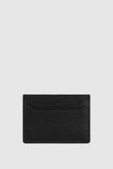 Back product shot of the Oroton Ethan Pebble Credit Card Sleeve in Black and Pebble Leather for Men .