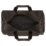 Internal product shot of the Oroton Ethan Pebble Weekender in Bitter Chocolate and Pebble Leather for Men .