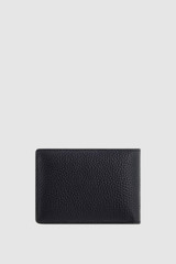 Back product shot of the Oroton Ethan Pebble 4 Credit Card Mini Wallet in Dark Navy and Pebble Leather for Men .