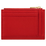 Back product shot of the Oroton Margot Mini 10 Credit Card Zip Wallet in Dark Poppy and Pebble leather for 