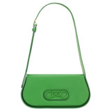 Front product shot of the Oroton Oro Baguette in Jewel Green and Smooth leather for 