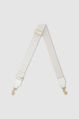 Front product shot of the Oroton Logo Webbing Bag Strap in Clotted Cream and Smooth leather for Women .