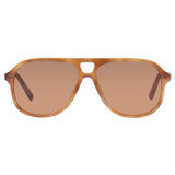 Front product shot of the Oroton Folk Sunglasses in Maple Tort and Acetate for 