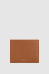 Front product shot of the Oroton Jessie 8 Credit Card Wallet in Caramel and Veg tanned leather for Men .