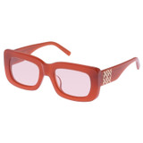 Front product shot of the Oroton Alice Sunglasses in Rust and Acetate for Women