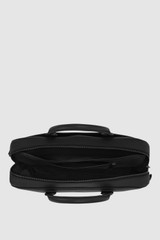 Internal product shot of the Oroton Porter Pebble 15" Griptop in Black and Premium pebble leather for Men .