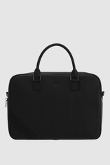 Front product shot of the Oroton Porter Pebble 15" Griptop in Black and Premium pebble leather for Men .