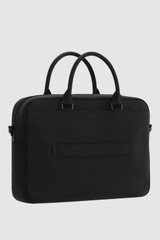 Back product shot of the Oroton Porter Pebble 15" Griptop in Black and Premium pebble leather for Men .