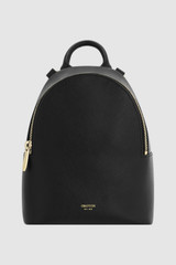 Front product shot of the Oroton Inez Mini Backpack in Black and Premium saffiano leather for Women .