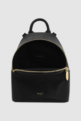 Internal product shot of the Oroton Inez Mini Backpack in Black and Premium saffiano leather for Women .