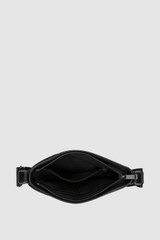 Internal product shot of the Oroton Porter Pebble A5 Zip Crossbody in Black and Premium pebble leather for Men .