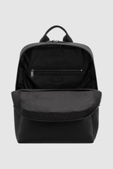 Internal product shot of the Oroton Porter Pebble 15" Backpack in Black and Premium pebble leather for Men .