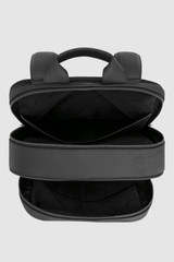 Internal product shot of the Oroton Porter Pebble 15" Backpack in Black and Premium pebble leather for Men .