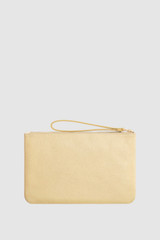 Back product shot of the Oroton Eve Medium Pouch in Gold and Pebble leather for Women .