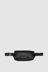 Front product shot of the Oroton Ethan Pebble Belt Bag in Black and Pebble Leather for Men .