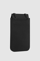 Back product shot of the Oroton Margot Phone Crossbody in Black and Premium pebble leather for Women .
