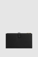 Back product shot of the Oroton Fife Travel Wallet in Black and Premium pebble leather for Women .