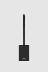 Front product shot of the Oroton Fife Luggage Tag in Black and Pebble leather material for Women .