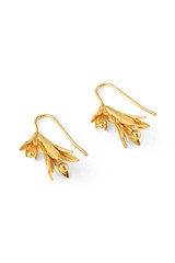 Front product shot of the Oroton Lilium Hook Earrings in Shiny Gold and Brass for Women