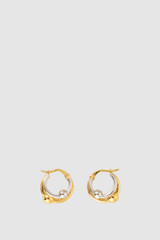 Front product shot of the Oroton Sphere Double Hoop in 18K Gold/Silver and Sustainably sourced 925 Sterling Silver for Women .