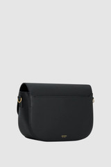 Back product shot of the Oroton Yvonne Medium Day Bag in Black and Pebble Leather for Women .