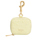 Front product shot of the Oroton Fife Texture Zip Case in Lemon Butter and Textured leather for Women