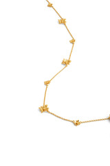 Front product shot of the Oroton Daisy Necklace in 18K Gold and Sustainably sourced 925 Sterling Silver for Women