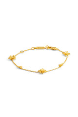 Front product shot of the Oroton Daisy Bracelet in 18K Gold and Sustainably sourced 925 Sterling Silver for Women