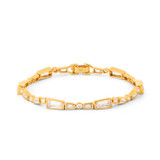 Front product shot of the Oroton Calypso Tennis Bracelet in 18K Gold and Sustainably sourced 925 Sterling Silver for Women