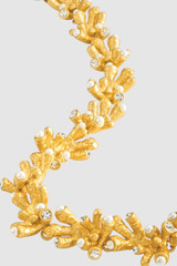 Front product shot of the Oroton Lucia Necklace in Worn Gold and Brass for Women .