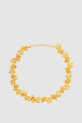 Front product shot of the Oroton Lucia Necklace in Worn Gold and Brass for Women .