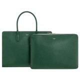 Front product shot of the Oroton Muse 15" Worker Tote in Dark Treehouse and Saffiano leather for Women