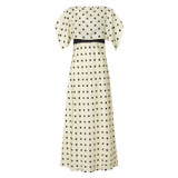 Front product shot of the Oroton Spot Print Dress in Vanilla Bean and 100% Silk for Women