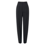 Front product shot of the Oroton Waiter's Pant in Black and 53% polyester, 42% wool, 5% elastane for Women