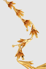 Front product shot of the Oroton Lilium Necklace in Shiny Gold and Brass for Women .